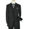 Luciano Carreli Black / Silver Grey Chalkstripe Super 150's Wool Wide Leg Vested Suit 6287-1020
